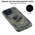 For iPhone 13 Pro Max Three-core Mecha 360 Degree Rotation Magnetic Holder Phone Case(Army Green) - Image 2