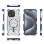For iPhone 15 Pro BIBERCAS Transparent Color Series MagSafe Air Bag Shockproof Phone Case(Blue) - Image 2