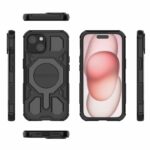 For iPhone 15 BIBERCAS Real Color Series MagSafe Shockproof Phone Case(Black) - Image 2