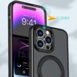 For iPhone 15 Pro Max kalebol MagSafe Metal Ring Holder Phone Case(Black) - Image 5