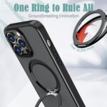 For iPhone 15 Pro Max kalebol MagSafe Metal Ring Holder Phone Case(Black) - Image 6