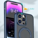 For iPhone 15 Pro Max kalebol MagSafe Metal Ring Holder Phone Case(Blue) - Image 5