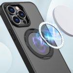 For iPhone 14 Pro Max kalebol MagSafe Metal Ring Holder Phone Case(Black) - Image 2