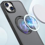 For iPhone 14 Plus kalebol MagSafe Metal Ring Holder Phone Case(Black) - Image 2