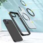 For iPhone 14 Plus kalebol MagSafe Metal Ring Holder Phone Case(Black) - Image 4