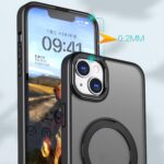 For iPhone 14 Plus kalebol MagSafe Metal Ring Holder Phone Case(Black) - Image 5