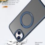 For iPhone 14 Plus kalebol MagSafe Metal Ring Holder Phone Case(Blue) - Image 3