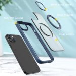 For iPhone 14 Plus kalebol MagSafe Metal Ring Holder Phone Case(Blue) - Image 4