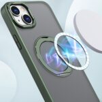For iPhone 14 Plus kalebol MagSafe Metal Ring Holder Phone Case(Green) - Image 2