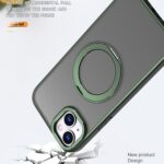 For iPhone 14 Plus kalebol MagSafe Metal Ring Holder Phone Case(Green) - Image 3