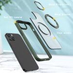 For iPhone 14 Plus kalebol MagSafe Metal Ring Holder Phone Case(Green) - Image 4