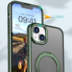 For iPhone 14 Plus kalebol MagSafe Metal Ring Holder Phone Case(Green) - Image 5