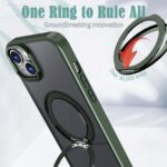 For iPhone 14 Plus kalebol MagSafe Metal Ring Holder Phone Case(Green) - Image 6
