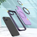 For iPhone 14 Plus kalebol MagSafe Metal Ring Holder Phone Case(Dark Purple) - Image 4