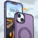 For iPhone 14 Plus kalebol MagSafe Metal Ring Holder Phone Case(Dark Purple) - Image 5