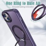 For iPhone 14 Plus kalebol MagSafe Metal Ring Holder Phone Case(Dark Purple) - Image 6