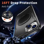 For iPhone 14 Plus kalebol Metal 360 Degree Rotation Holder MagSafe Phone Case(Black) - Image 3