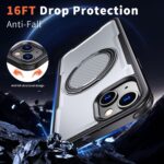 For iPhone 14 Plus kalebol Metal 360 Degree Rotation Holder MagSafe Phone Case(Grey) - Image 3