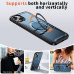 For iPhone 14 Plus kalebol Metal 360 Degree Rotation Holder MagSafe Phone Case(Navy Blue) - Image 5