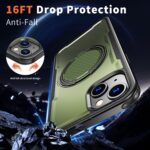 For iPhone 14 Plus kalebol Metal 360 Degree Rotation Holder MagSafe Phone Case(Green) - Image 3