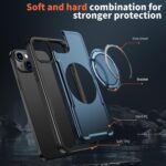 For iPhone 14 kalebol Metal 360 Degree Rotation Holder MagSafe Phone Case(Navy Blue) - Image 6