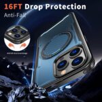 For iPhone 13 Pro kalebol Metal 360 Degree Rotation Holder MagSafe Phone Case(Navy Blue) - Image 3