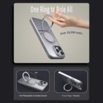For iPhone 15 Pro Max Kalebol 360-degree Rotating MagSafe Magnetic Holder Phone Case(Titanium Grey) - Image 4