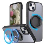 For iPhone 15 Kalebol 360-degree Rotating MagSafe Magnetic Holder Phone Case(Black)