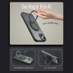 For iPhone 14 Kalebol 360-degree Rotating MagSafe Magnetic Holder Phone Case(Green) - Image 4
