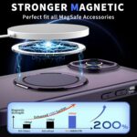 For iPhone 14 Kalebol 360-degree Rotating MagSafe Magnetic Holder Phone Case(Purple) - Image 2