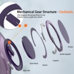 For iPhone 14 Kalebol 360-degree Rotating MagSafe Magnetic Holder Phone Case(Purple) - Image 6