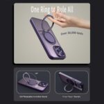 For iPhone 13 Pro Max Kalebol 360-degree Rotating MagSafe Magnetic Holder Phone Case(Purple) - Image 4