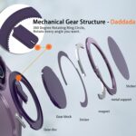 For iPhone 13 Pro Max Kalebol 360-degree Rotating MagSafe Magnetic Holder Phone Case(Purple) - Image 6