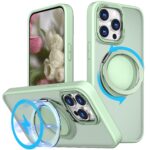 For iPhone 13 Pro Max Kalebol 360-degree Rotating MagSafe Magnetic Holder Phone Case(Avocado Green)