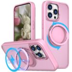 For iPhone 13 Pro Max Kalebol 360-degree Rotating MagSafe Magnetic Holder Phone Case(Pink)
