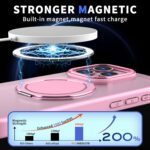 For iPhone 13 Pro Max Kalebol 360-degree Rotating MagSafe Magnetic Holder Phone Case(Pink) - Image 2