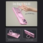 For iPhone 13 Pro Max Kalebol 360-degree Rotating MagSafe Magnetic Holder Phone Case(Pink) - Image 4