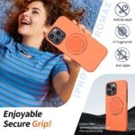 For iPhone 15 Pro Max Metal Rotation Holder MagSafe TPU Hybrid PC Phone Case(Orange) - Image 3