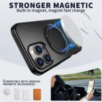 For iPhone 15 Pro Max Metal Rotation Holder MagSafe TPU Hybrid PC Phone Case(Black) - Image 2