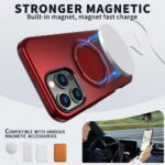 For iPhone 15 Pro Max Metal Rotation Holder MagSafe TPU Hybrid PC Phone Case(Red) - Image 2