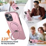 For iPhone 14 Pro Metal Rotation Holder MagSafe TPU Hybrid PC Phone Case(Pink) - Image 7