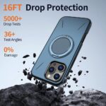 For iPhone 14 Pro Metal Rotation Holder MagSafe TPU Hybrid PC Phone Case(Navy Blue) - Image 4