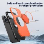 For iPhone 13 Pro Metal Rotation Holder MagSafe TPU Hybrid PC Phone Case(Orange) - Image 6