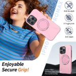 For iPhone 13 Pro Metal Rotation Holder MagSafe TPU Hybrid PC Phone Case(Pink) - Image 3