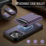 For iPhone 13 Pro JEEHOOD J10 Flip Card Bag MagSafe Split RFID Leather Phone Case(Purple) - Image 3