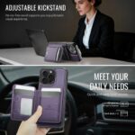 For iPhone 13 Pro JEEHOOD J10 Flip Card Bag MagSafe Split RFID Leather Phone Case(Purple) - Image 6