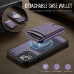 For iPhone 13 JEEHOOD J10 Flip Card Bag MagSafe Split RFID Leather Phone Case(Purple) - Image 3