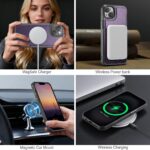 For iPhone 13 JEEHOOD J10 Flip Card Bag MagSafe Split RFID Leather Phone Case(Purple) - Image 5