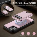 For iPhone 13 JEEHOOD J10 Flip Card Bag MagSafe Split RFID Leather Phone Case(Pink) - Image 3