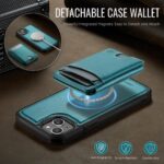 For iPhone 13 JEEHOOD J10 Flip Card Bag MagSafe Split RFID Leather Phone Case(Green) - Image 3